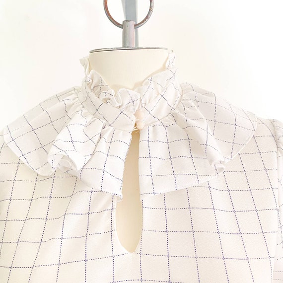 Vintage Cottagecore Windowpane A-Line Shirt Dress… - image 4