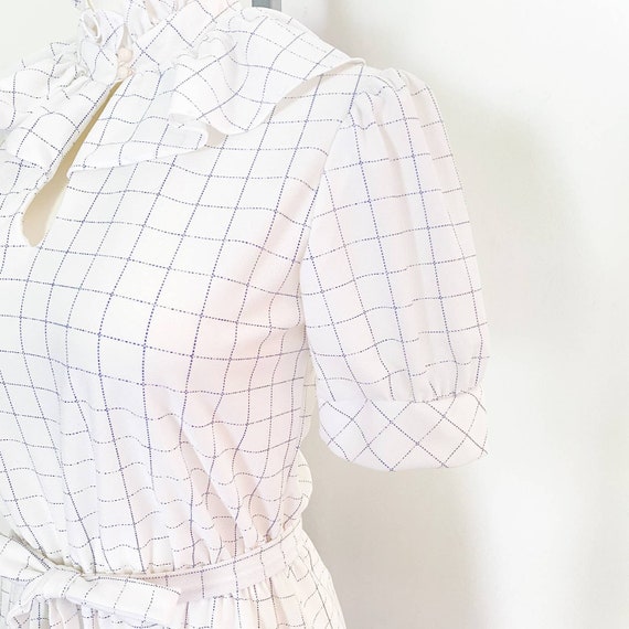 Vintage Cottagecore Windowpane A-Line Shirt Dress… - image 3