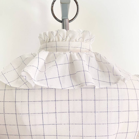 Vintage Cottagecore Windowpane A-Line Shirt Dress… - image 10