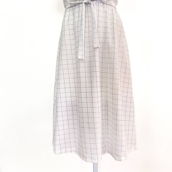Vintage Cottagecore Windowpane A-Line Shirt Dress… - image 6