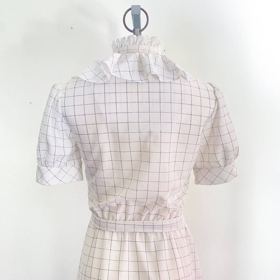 Vintage Cottagecore Windowpane A-Line Shirt Dress… - image 9