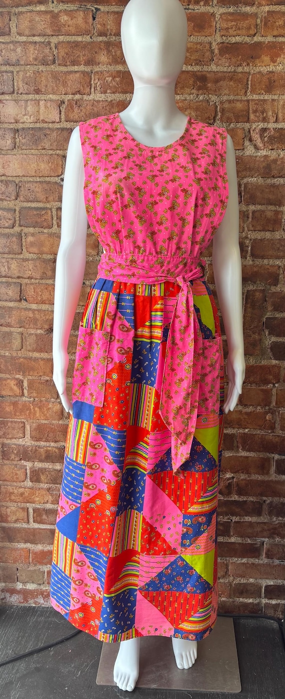 1970s Design House cotton pinafore dress