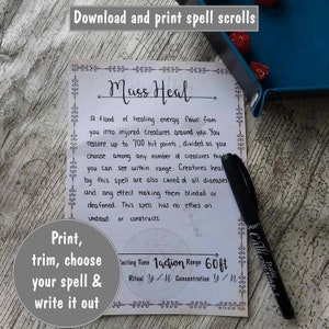 Printable blank spell scrolls for your DnD campaign, 8 designs for the 8 schools of magic, a great DnD handout, A4 and letter size included