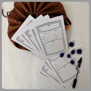 Cartes d’objets/cartes d’inventaire pour votre campagne DnD - Ensemble de 10