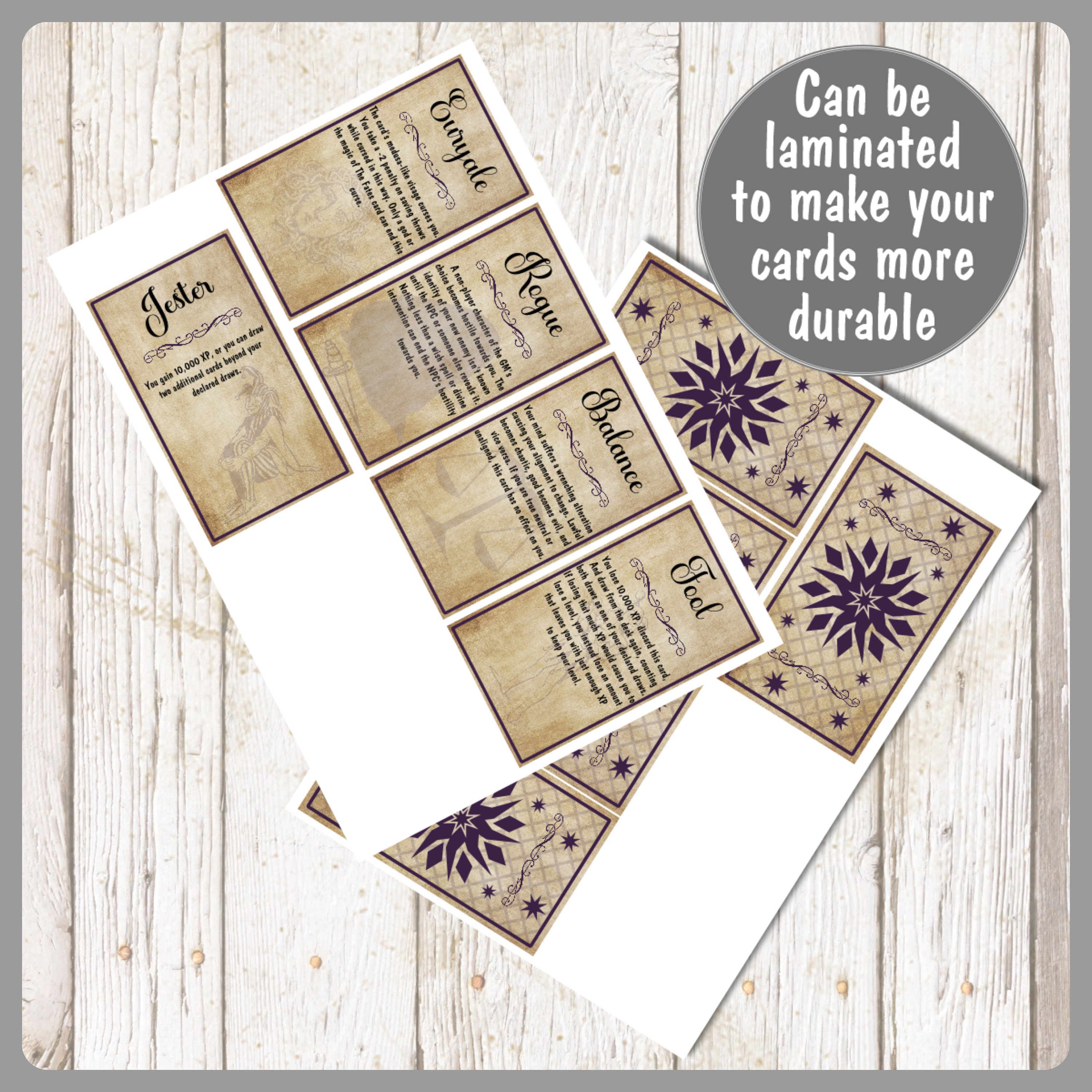 Deck of Many Things for Your Dnd 5e Campaign, Download and Print - Etsy