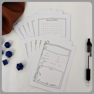 Cartas de Magia, Preencháveis, para sua campanha DnD - Conjunto de 10