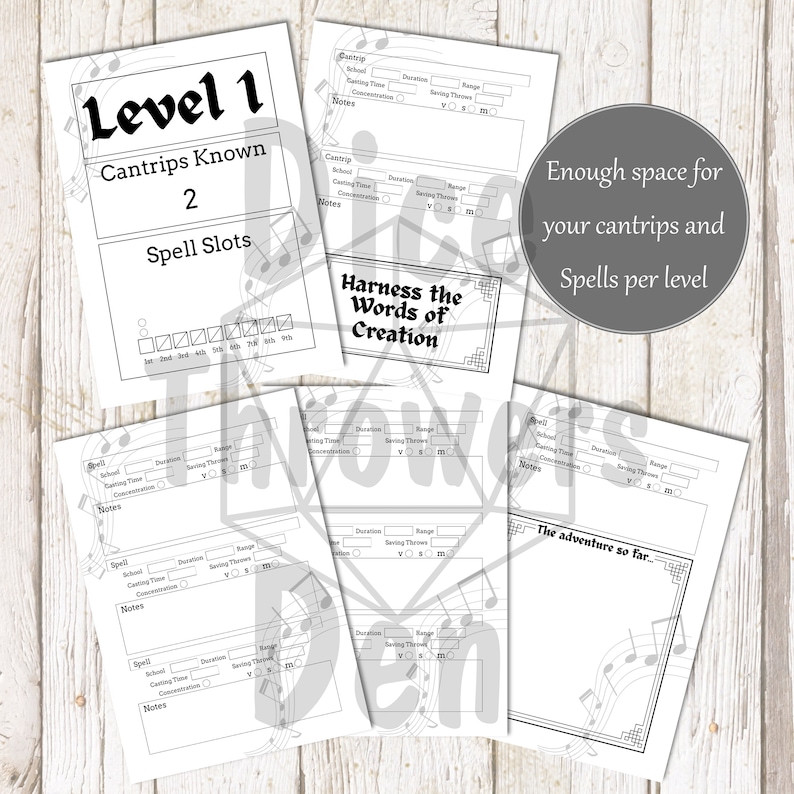 Bards Book of Spells and Journal A5 for Dnd 5e Printable - Etsy UK