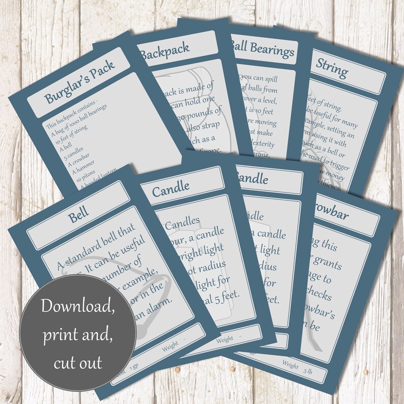 Printable Burglars Pack for Dnd 5e, Great Player and DM Tool ...