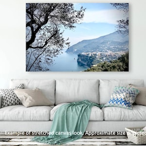 Fotografia panorâmica da Costa Amalfitana, Itália, impressão