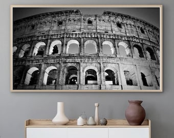 Das Kolosseum Rom Italien schwarz und weiß Samsung Rahmen TV Art Digital Download
