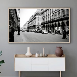 Rue de Rivoli Paris Black and White Samsung Frame TV Art Digital Download