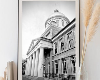 Bonsecours Market Old Montreal Black and White Photograph Print