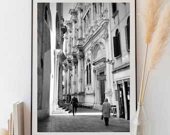 Calle Tintoretto Venice Italy Black and White Photograph Digital Download Print at Home