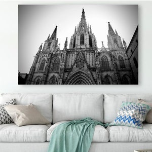 Barcelona Cathedral Black and White Photograph Print