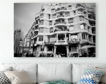 La Pedrera Barcelona Black and White Photograph Print