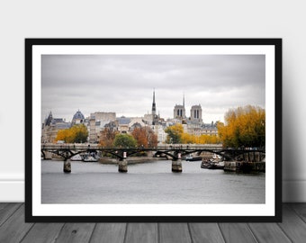 Seine River in Paris in Autumn Color Photograph Print