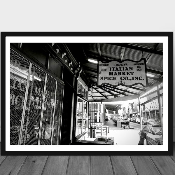 Italian Market (South 9th Street) Philadelphia Black and White Photograph Digital Download Print at Home