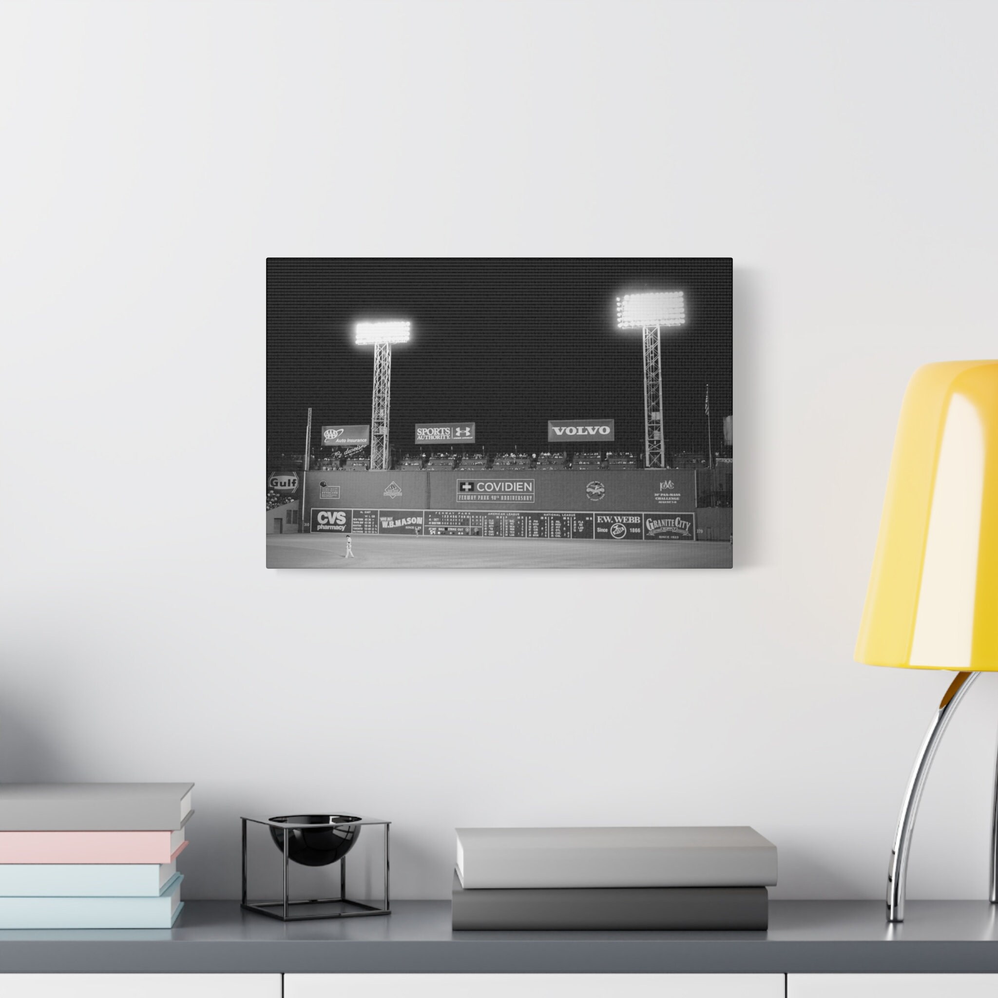 Fenway Park Green Monster at Night Boston Red Sox Stretched Matte ...