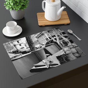 Paris France Cafe Street Scene Dinner Table Kitchen Placemat 100% Cotton Twill