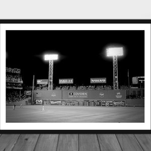 Fenway Park Green Monster at Night Boston Red Sox Black and White ...
