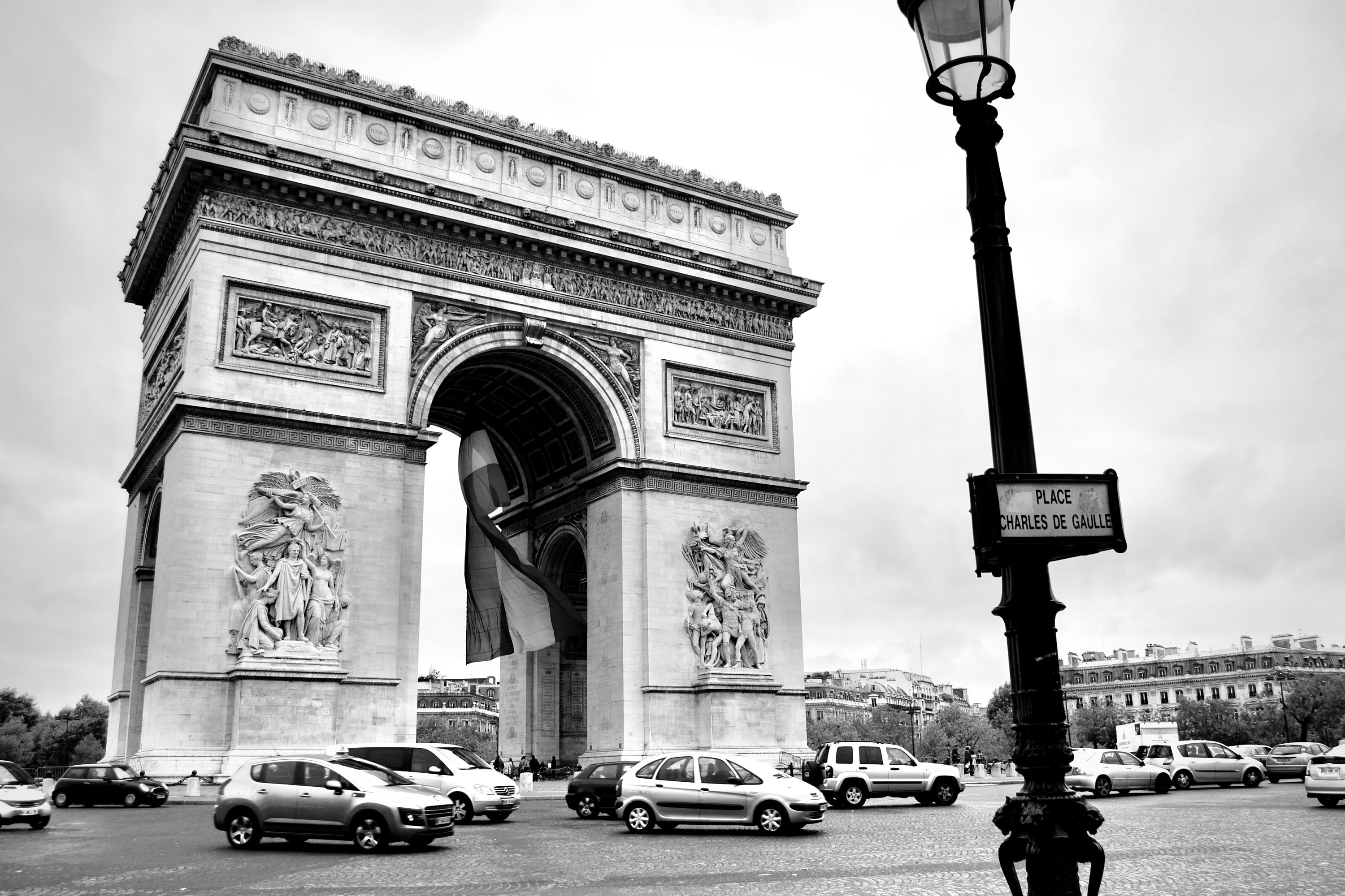 Arc De Triomphe Paris Black and White Photograph Digital Download Print ...