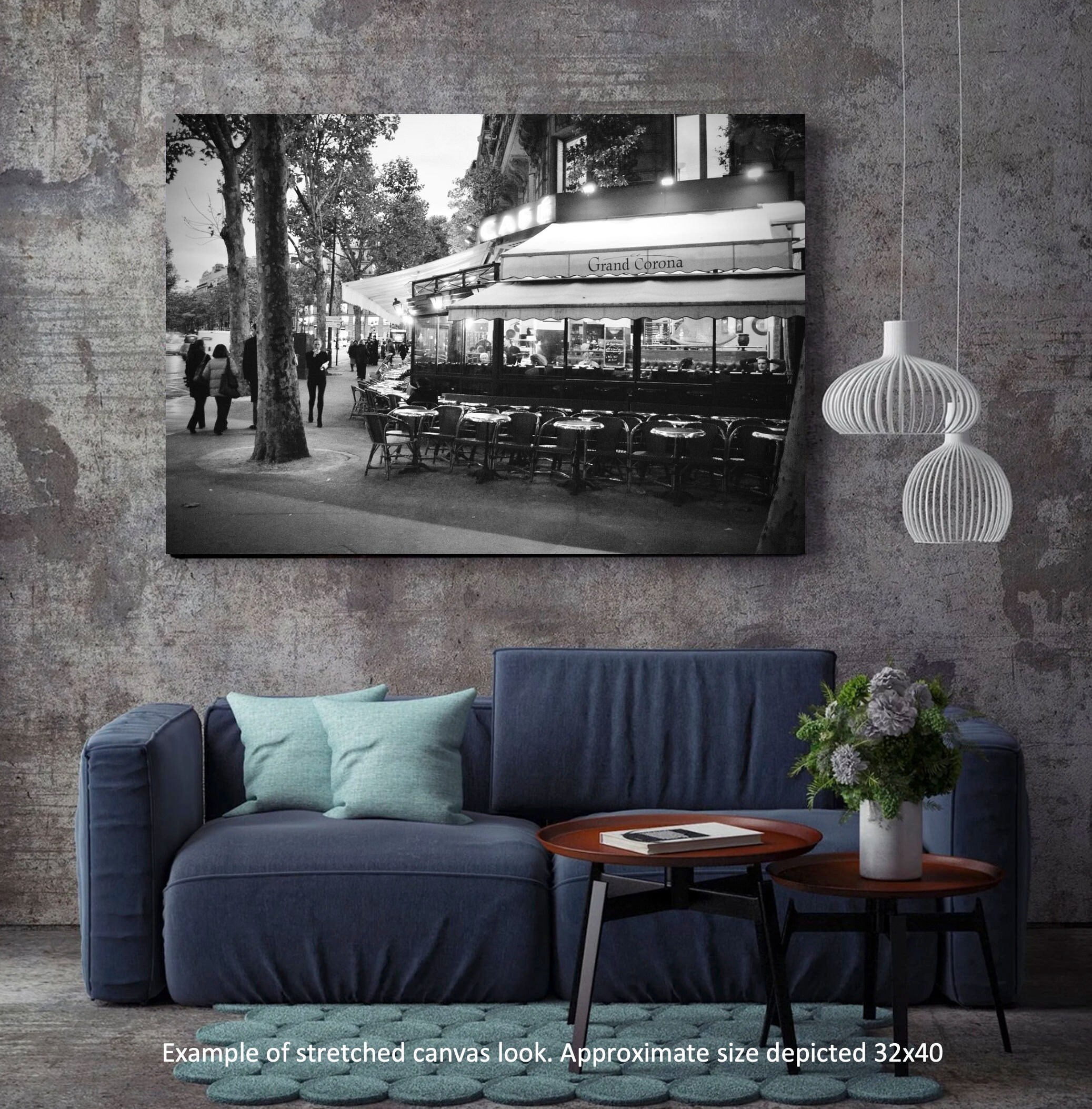 Grand Corona Café Paris Black and White Photograph Print