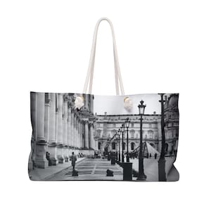 Louvre Museum Laternenpfosten Paris Frankreich Fotografie Druck Reise-Urlaub-Strand-Weekender Tasche