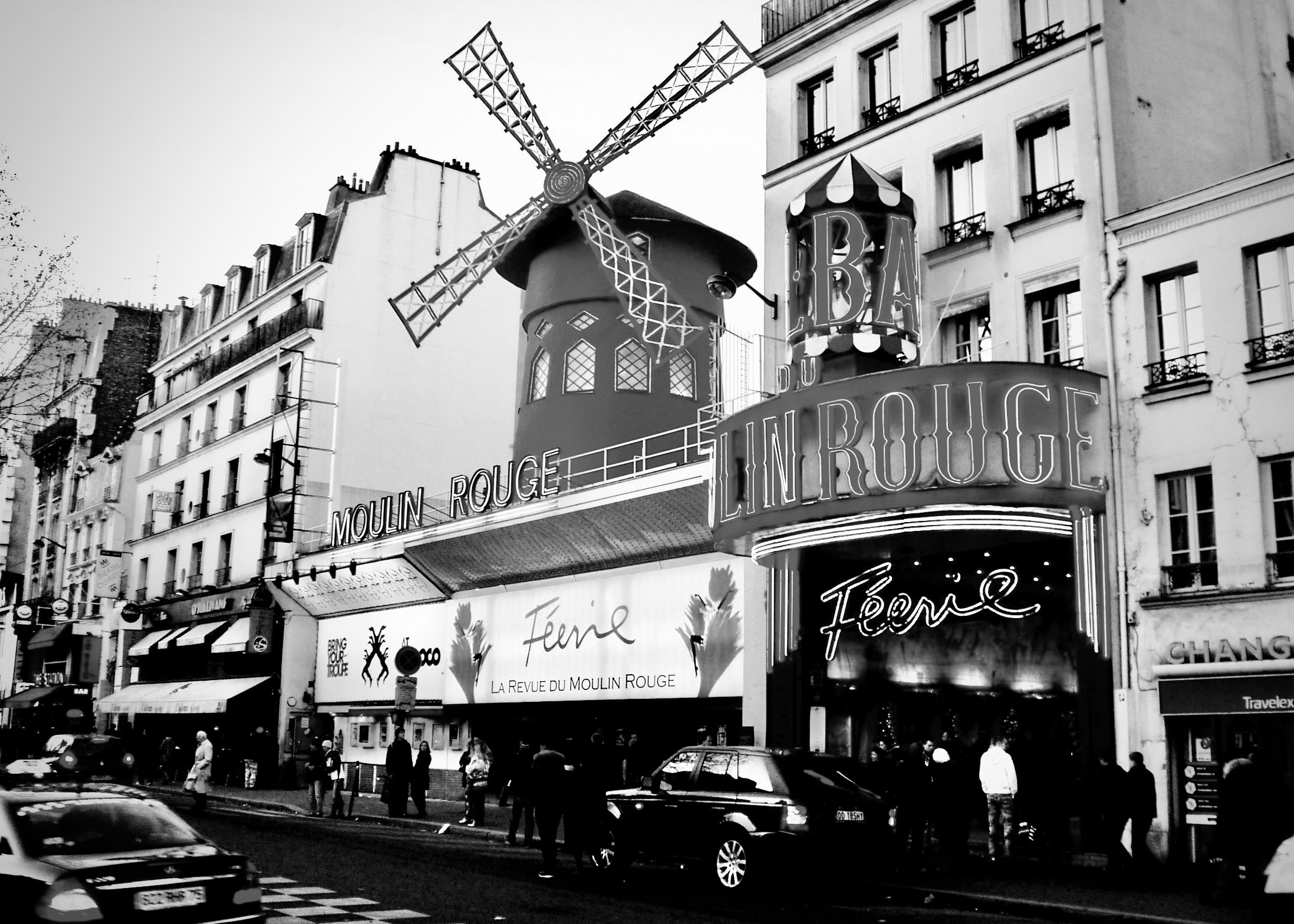 Moulin Rouge Paris Black and White and Color Photograph Print - Etsy