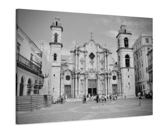 La Catedral de la Virgen Maria Havana Cuba Stretched Matte Canvas Photograph Print Ready to Hang