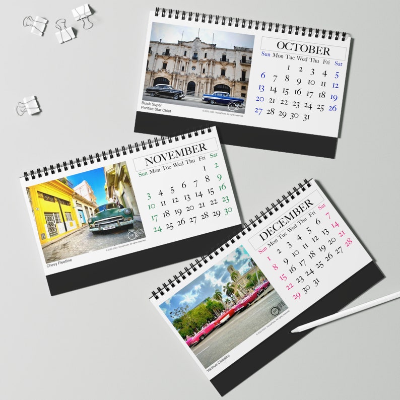 Classic Cars of Havana Cuba 2024 Desk Calendar Etsy