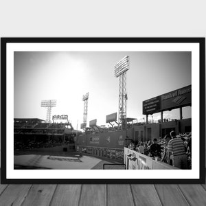 Impression photo noir et blanc Fenway Park Green Monster Daytime Boston Red Sox
