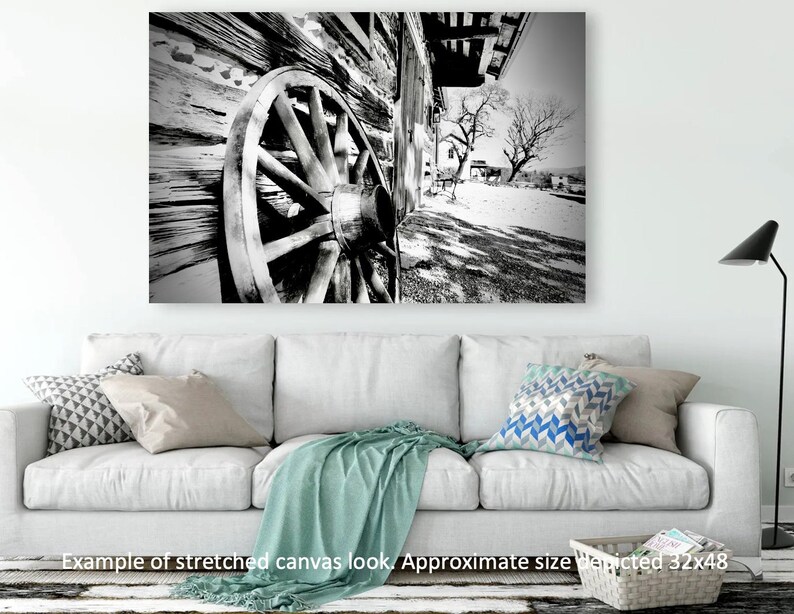 Wagon Wheel Luray Virginia Black and White Photograph Digital Download Print at Home image 1