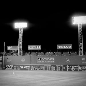 Fenway Park Green Monster at Night Boston Red Sox Black and White ...