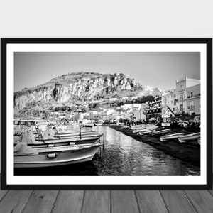 Marina Grande Capri Italy Black and White Photograph Print