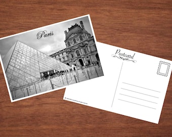 12 Classic Romantic Black & White Original Photo Postcards of Paris, France. Set of 12. Great for Letters, Wedding Announcements, and More!