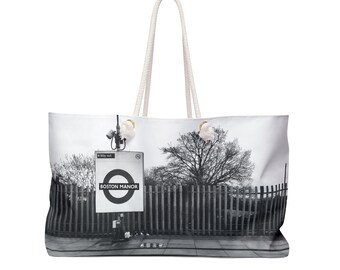 Boston Manor Tube Stop London England Photograph Print Travel-Vacation-Beach-Weekender Bag