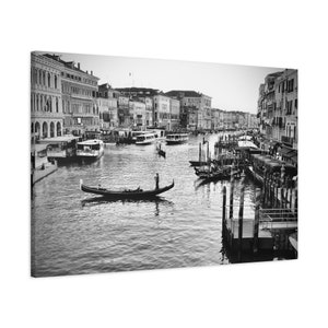 Grand Canal at Sunset Venice Italy Stretched Matte Canvas Photograph Print Ready to Hang
