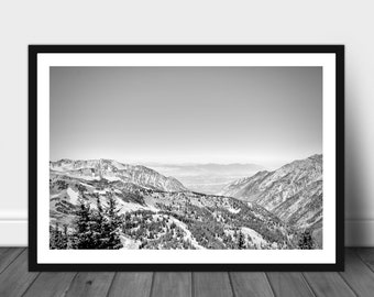 Wasatch Gebirgszug Utah schwarz weiß Fotografie Druck