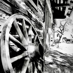 Wagon Wheel Luray Virginia Black and White Photograph Digital Download Print at Home image 3