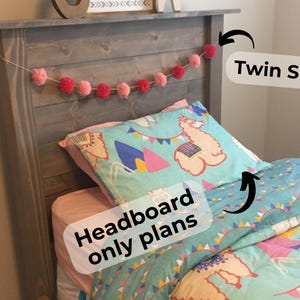 PDF download- DIY Twin-size Headboard Plans- DIY Twin bed- Twin headboard for beginners- Woodworking plans