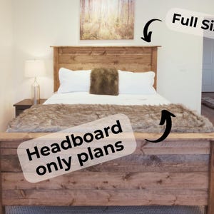 PDF download- DIY Full size Headboard Plans- DIY Full size bed- Full size headboard for beginners- Woodworking plans