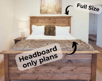 Planos de cabecero de cama de tamaño real (DIY) – Carpintería en PDF (Principiante)