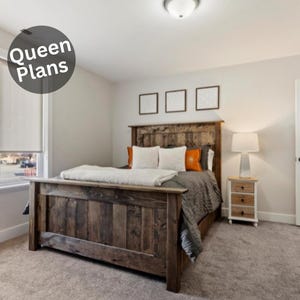 DIY-plattegronden queensize bed - pdf-download - Queensize bed zelf - Queensize bed voor beginners - Houtbewerkingsplannen