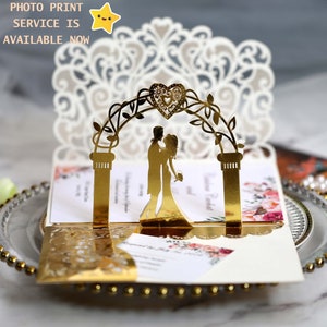 Luxus PERSONALIZED Hochzeit Pop Up Karte spezielles Hochzeitsgeschenk, Einladungskarte, Verlobung Valentinstag, Gruß, Jubiläum