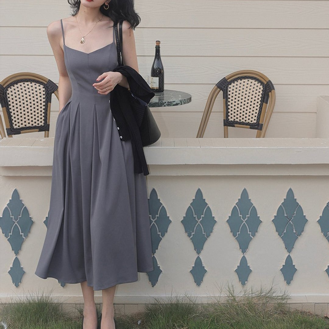 Women Suspender Dress Long Skirt Dress Casual Soft Beach Etsy