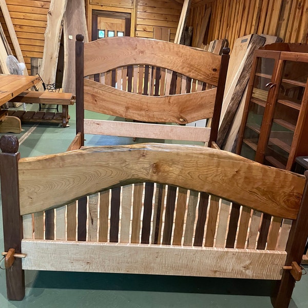 Curved Wood Bed Frame Etsy