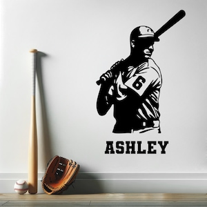 Personalized Baseball Sticker for Wall Personalized Baseball Wall Decal Baseball Name Wall Decal Custom Name Baseball Wall Decal