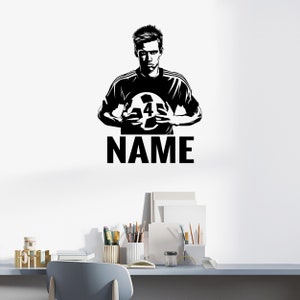 Soccer Silhouette Wall Decal - Wall Decal Soccer Players - Sports Personalized Wall Decals for Bedroom - Soccer Player Wall Decal