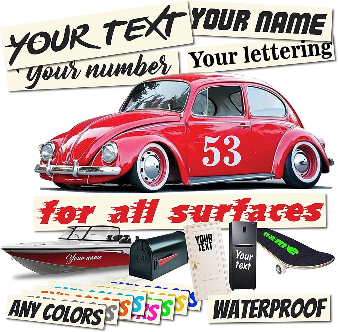 Personalized Vinyl Sticker With Your Own Custom Text Name Number ...