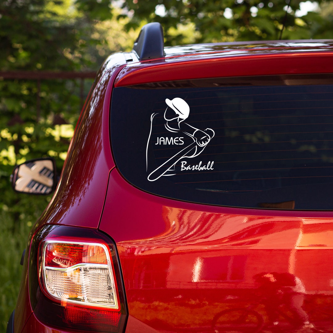 Player of Baseball Stickers With Name for Car Window - Personalized ...
